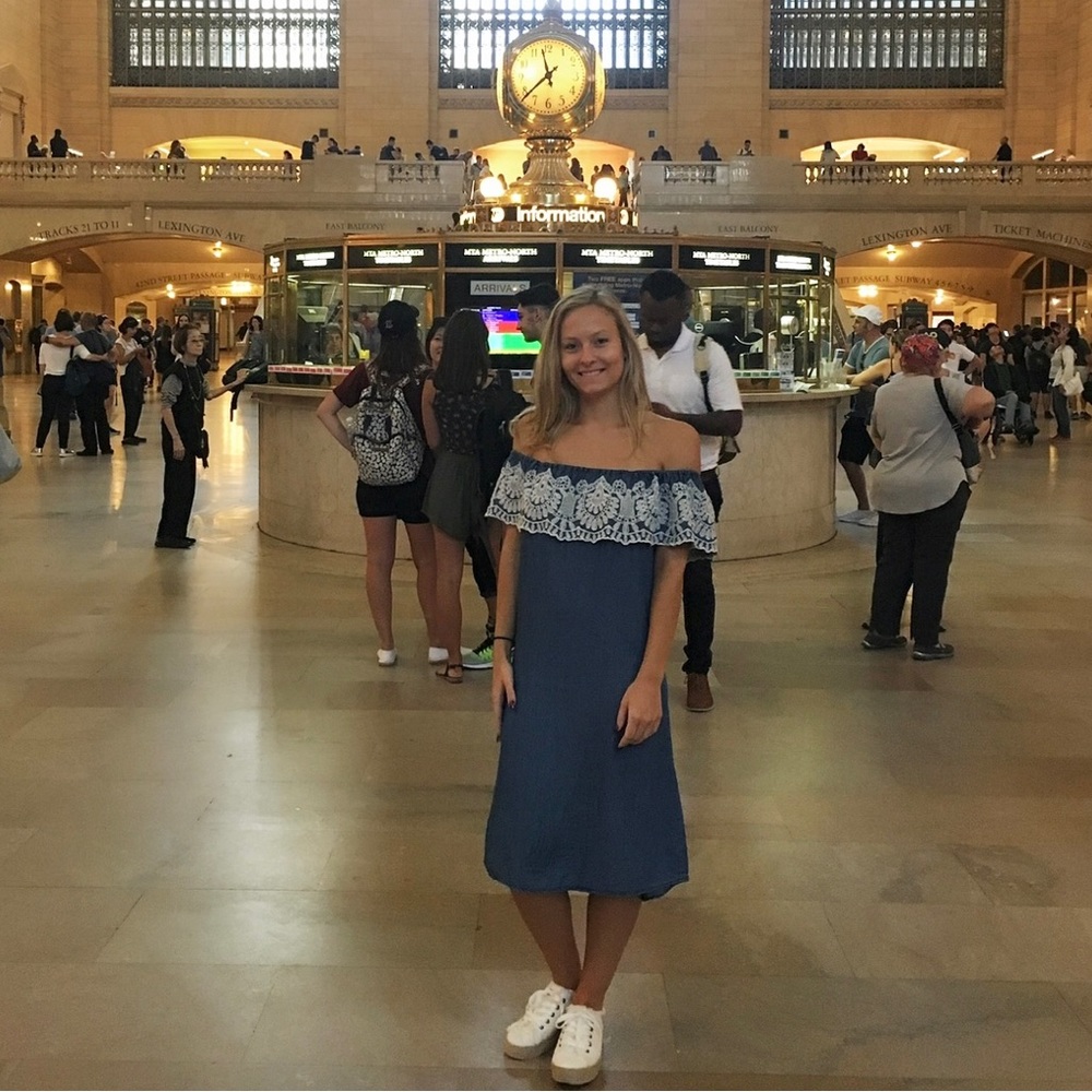 Marshall’s Off The Shoulder Denim Embroidered Midi Dress, gently used